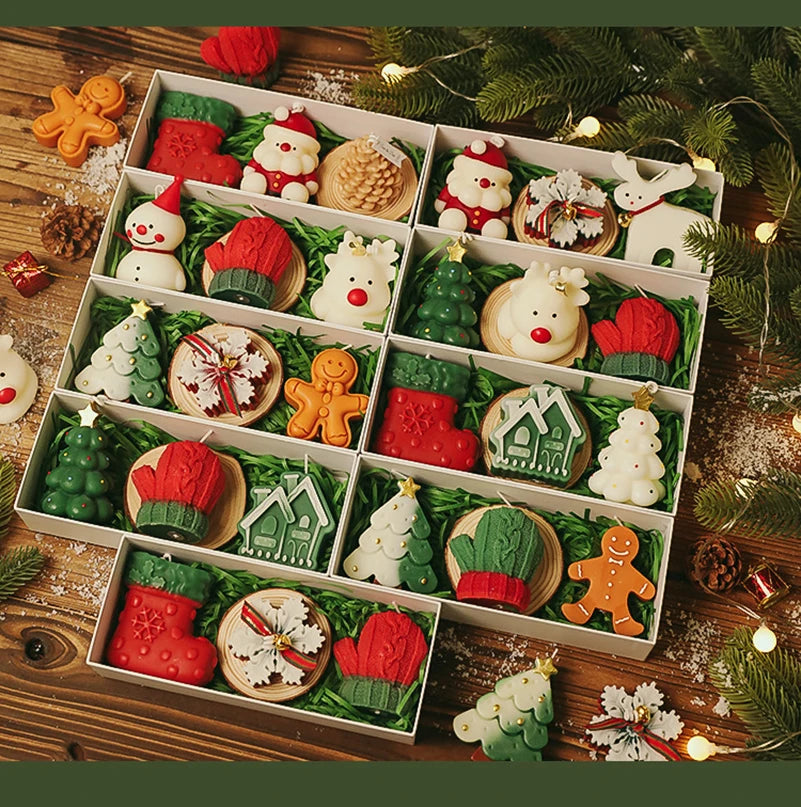 3Pcs/Pack Handmade Scented Christmas Candle Decor