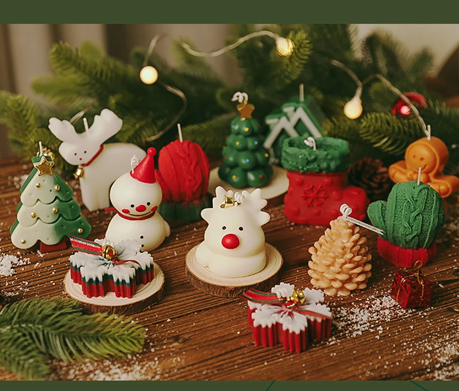 3Pcs/Pack Handmade Scented Christmas Candle Decor